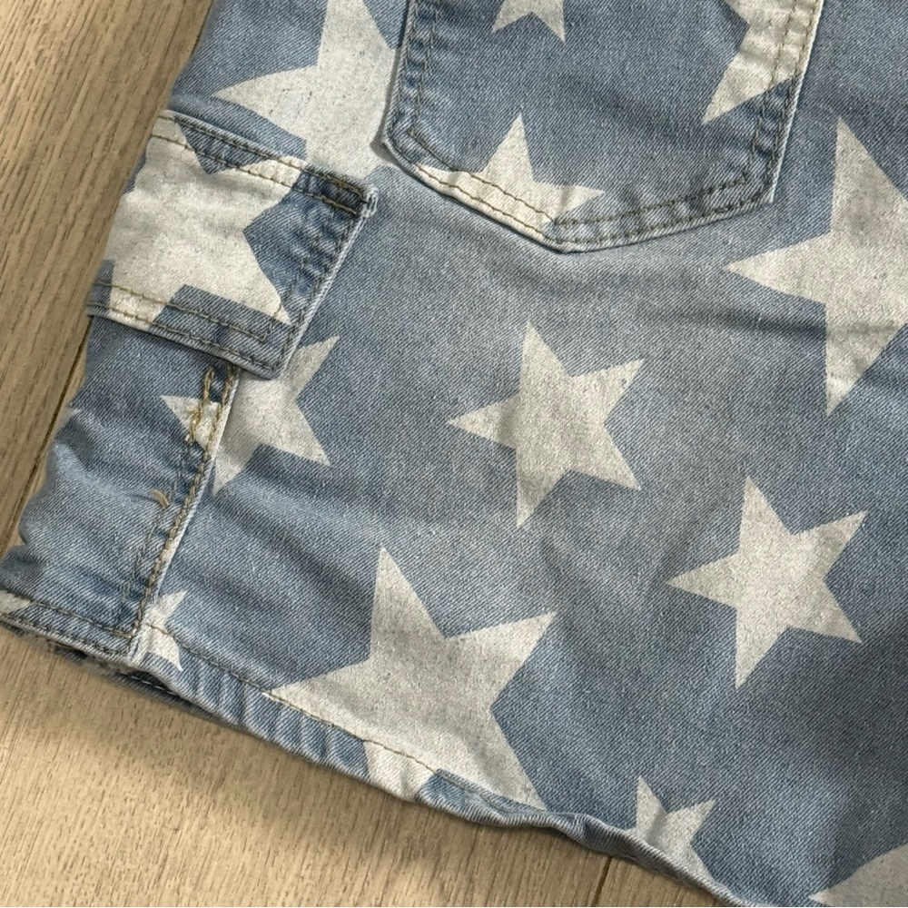 Star-Print Blue Denim Cargo Shorts - Women's - Picture 7 of 8